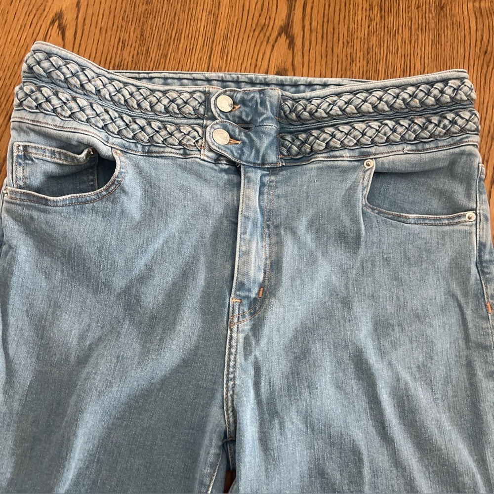 Derek Lam 10 Crosby Denim Light Blue Braided Waist Women's Jeans